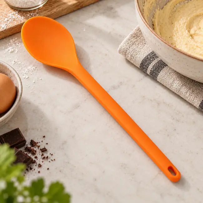 TIROSS Siliconen pannenlikker 33 cm oranje hittebestendig tot 240 °C