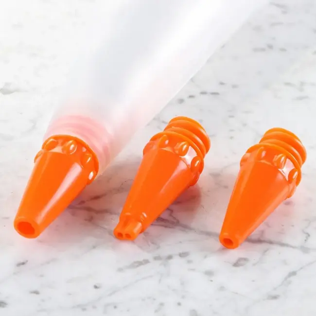 TIROSS Siliconen spuitzak 30 cm met 3 spuitmondjes voor decoreren