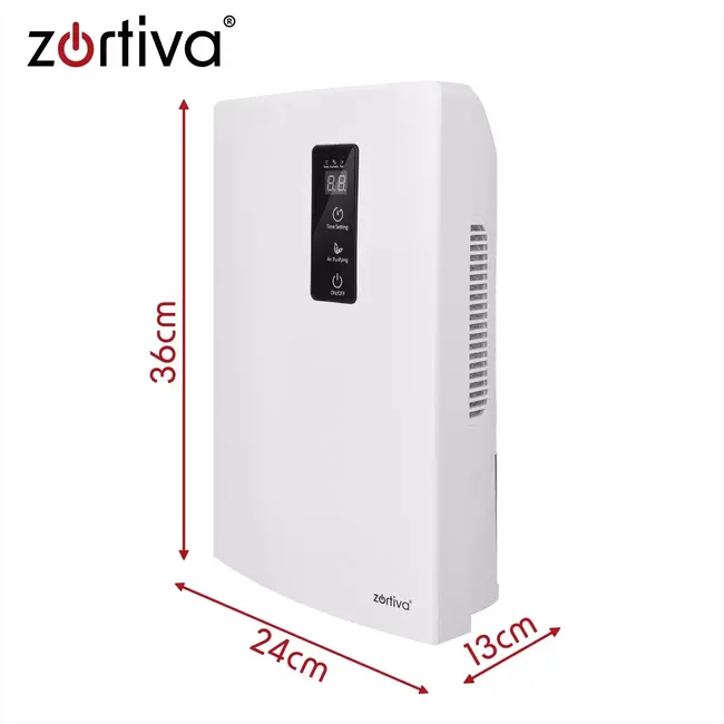 Zortiva Luchtontvochtiger 90 W voor 30 m² met 1800 ml reservoir, timer en LCD-display