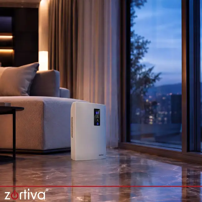 Zortiva Luchtontvochtiger 90 W voor 30 m² met 1800 ml reservoir, timer en LCD-display