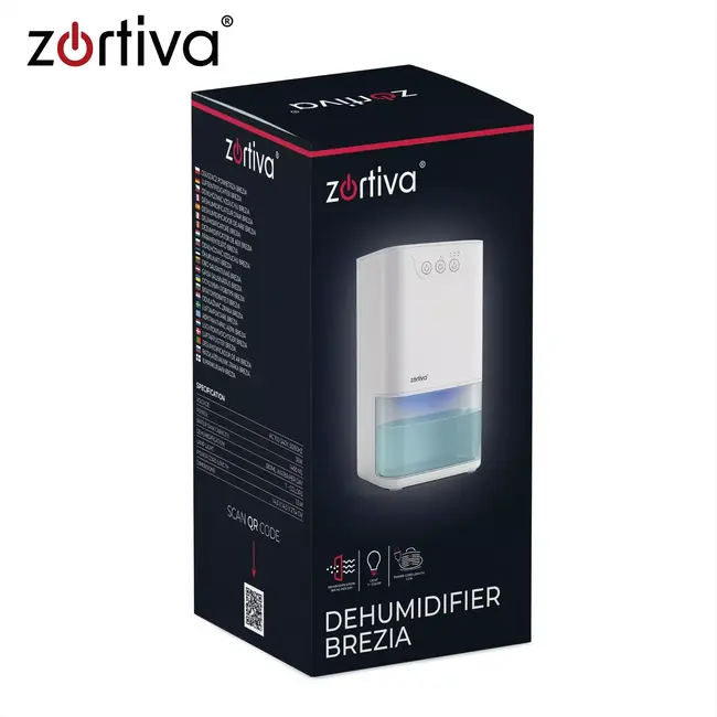Zortiva Luchtontvochtiger 1400 ml wit 36 W met timer, LED en capaciteit tot 380 ml per dag