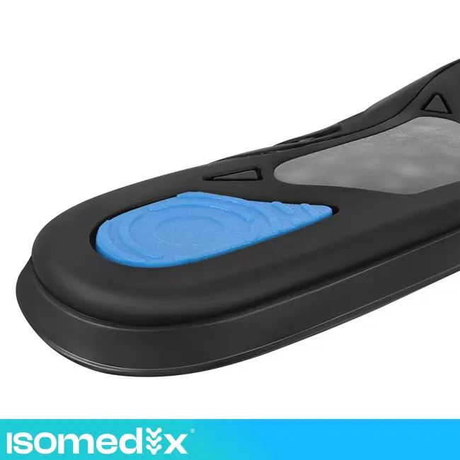 Isomedix Gel-inlegzolen maat 42-46 met TPE-gel, schokdemping en voetboogondersteuning, op maat te knippen per paar