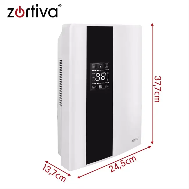 Zortiva Luchtontvochtiger 30 m² met hygrostaat 40-70%, 2 liter reservoir en afstandsbediening