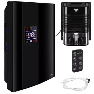 Zortiva Luchtontvochtiger 30 m² zwart met hygrostaat 40-70%, 2 liter reservoir en timer