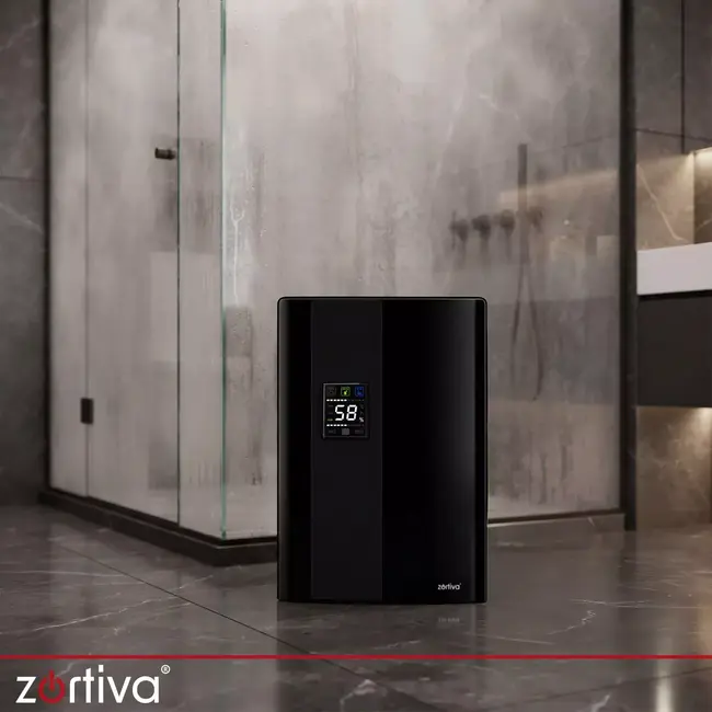 Zortiva Luchtontvochtiger 30 m² zwart met hygrostaat 40-70%, 2 liter reservoir en timer