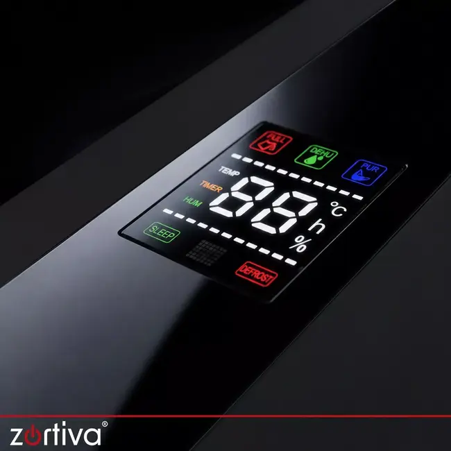 Zortiva Luchtontvochtiger 30 m² zwart met hygrostaat 40-70%, 2 liter reservoir en timer