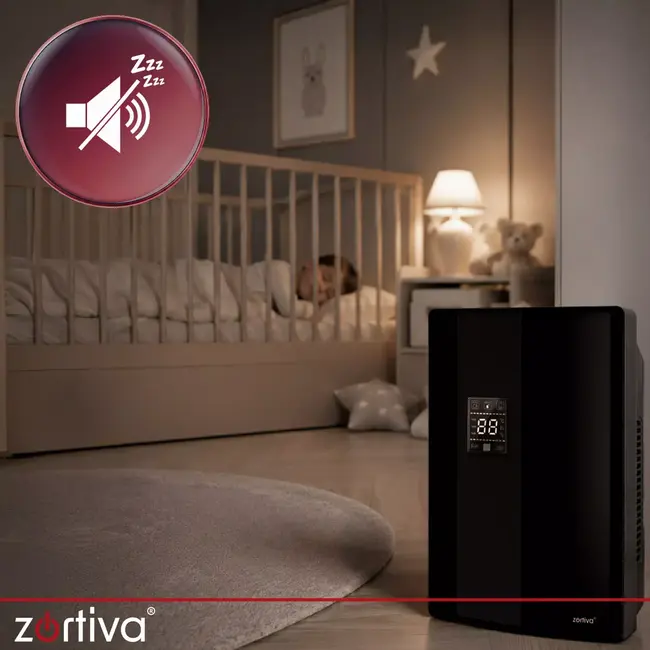 Zortiva Luchtontvochtiger 30 m² zwart met hygrostaat 40-70%, 2 liter reservoir en timer