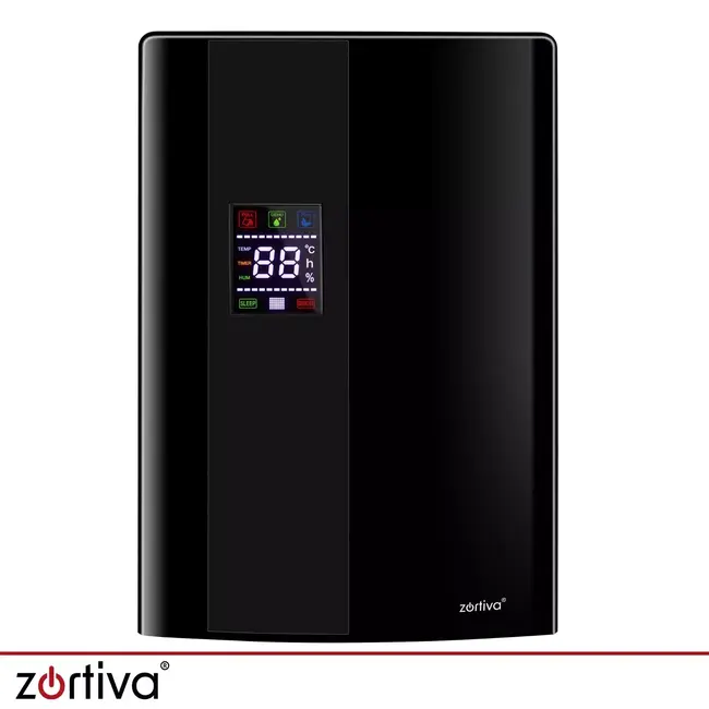 Zortiva Luchtontvochtiger 30 m² zwart met hygrostaat 40-70%, 2 liter reservoir en timer