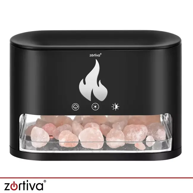 Zortiva Luchtbevochtiger 250 ml met ultrasone aromadiffuser, LED-vlameffect en timer
