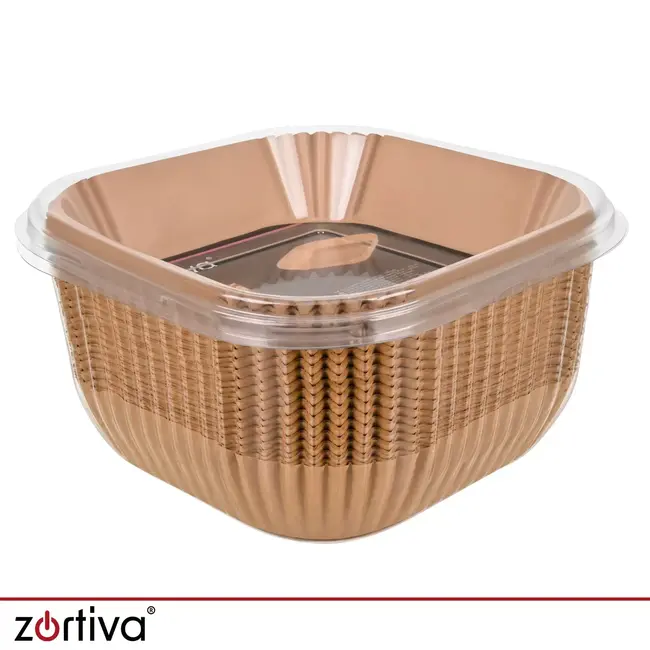 Zortiva Airfryer bakpapier 20 x 20 cm - 400 bakjes met antikleeflaag en 4,5 cm hoge rand