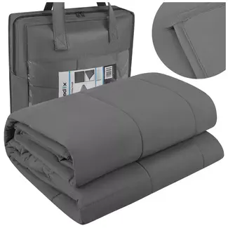 Isomedix Gewichtsdeken 7 kg 200 x 150 cm grijs met glazen bolletjes en 7-laagse opbouw voor rust