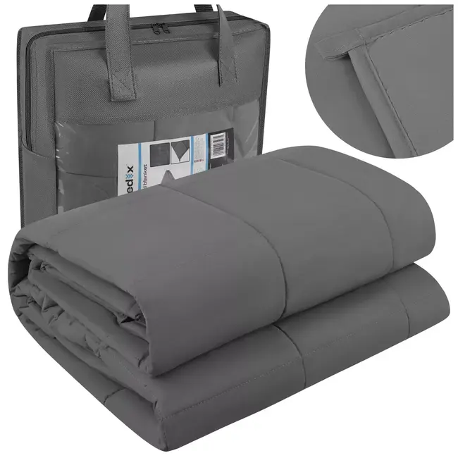 Isomedix Gewichtsdeken 7 kg 200 x 150 cm grijs met glazen bolletjes en 7-laagse opbouw voor rust