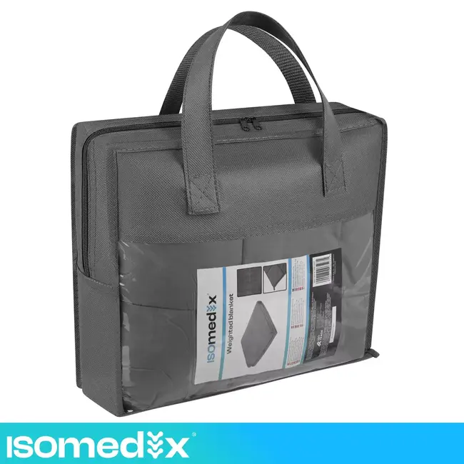 Isomedix Gewichtsdeken 7 kg 200 x 150 cm grijs met glazen bolletjes en 7-laagse opbouw voor rust