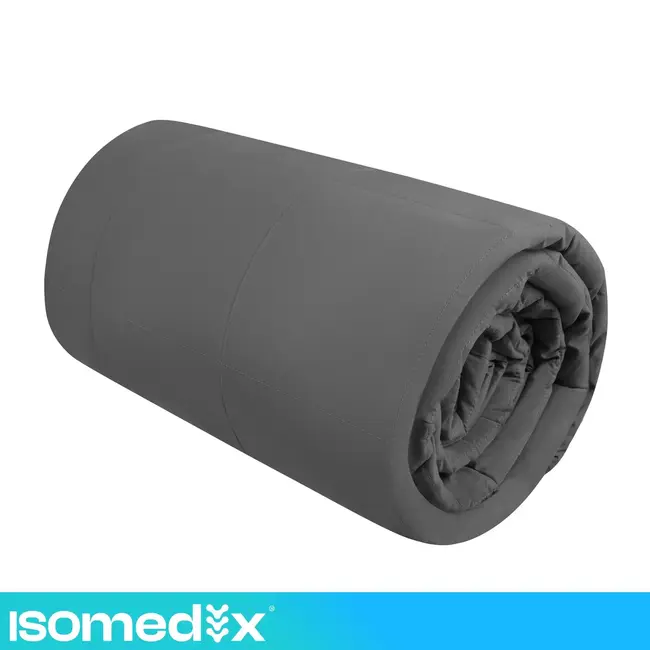 Isomedix Gewichtsdeken 7 kg 200 x 150 cm grijs met glazen bolletjes en 7-laagse opbouw voor rust