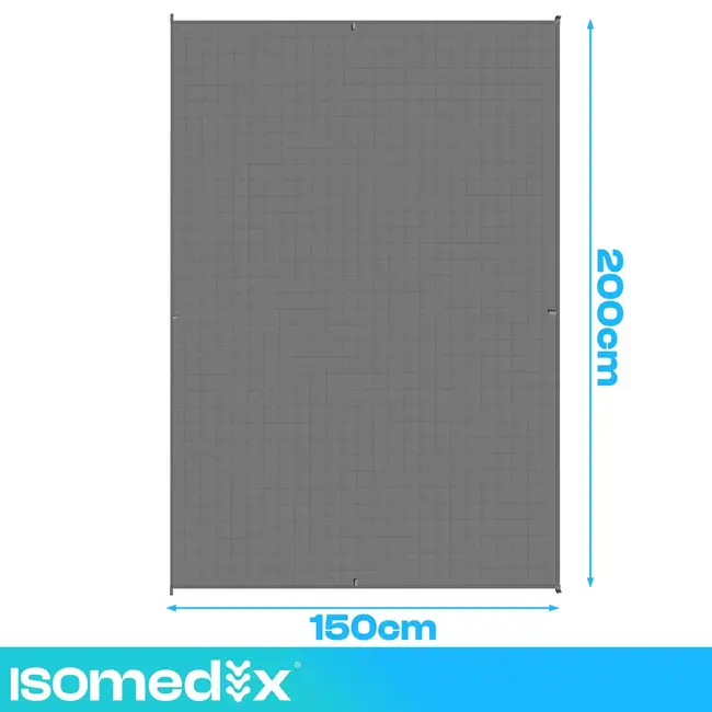 Isomedix Gewichtsdeken 6 kg 200 x 150 cm grijs met glazen bolletjes en 7-laagse constructie voor rust