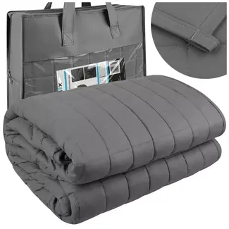 Isomedix Gewichtsdeken 6 kg 200 x 150 cm grijs met glazen bolletjes en 7-laagse constructie voor rust