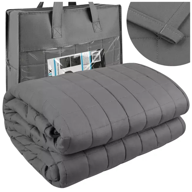 Isomedix Gewichtsdeken 6 kg 200 x 150 cm grijs met glazen bolletjes en 7-laagse constructie voor rust