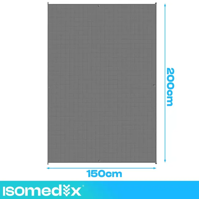 Isomedix Gewichtsdeken 8 kg 200 x 150 cm grijs met glazen bolletjes en 7-laagse opbouw