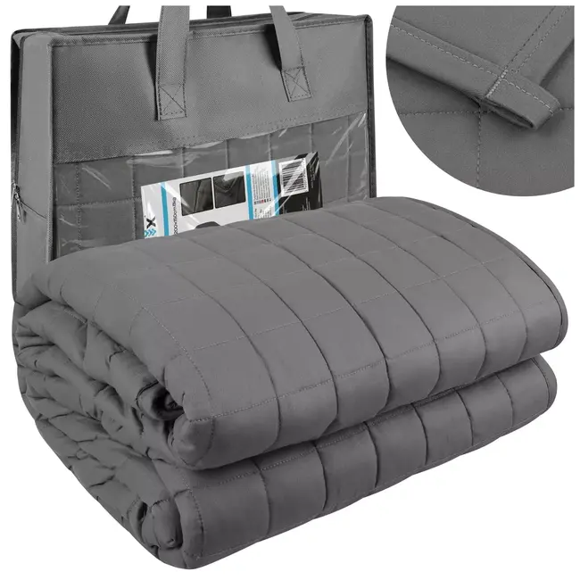 Isomedix Gewichtsdeken 8 kg 200 x 150 cm grijs met glazen bolletjes en 7-laagse opbouw