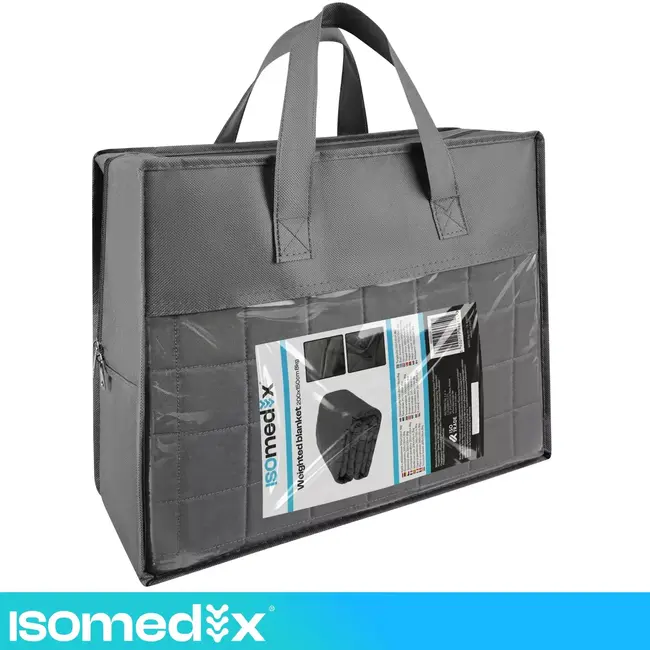 Isomedix Gewichtsdeken 8 kg 200 x 150 cm grijs met glazen bolletjes en 7-laagse opbouw