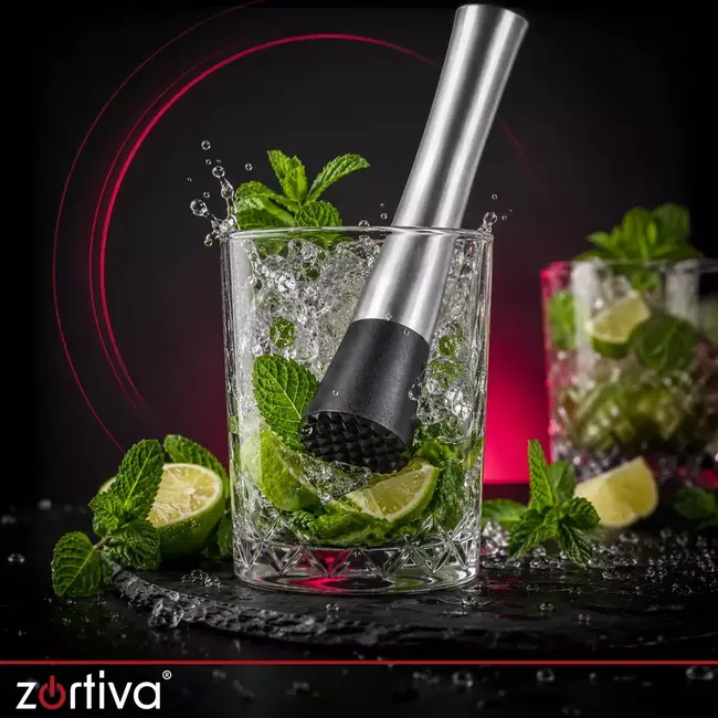 Zortiva Cocktailset 6-in-1 met shaker 700 ml, jigger 15/30 ml, muddler, lepel en schenktuiten
