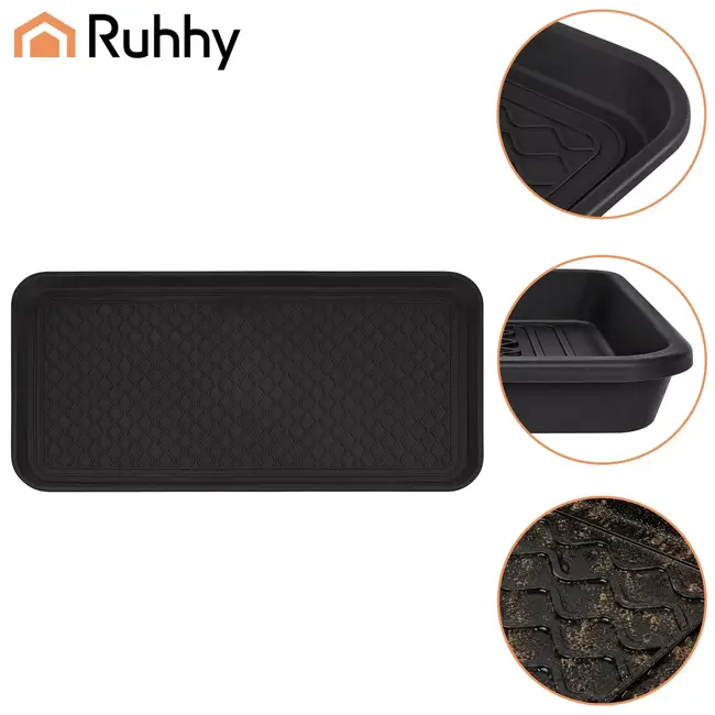 Ruhhy XXL Schoenmat 75,5 x 38 cm Zwart – Lekbak Schoenen