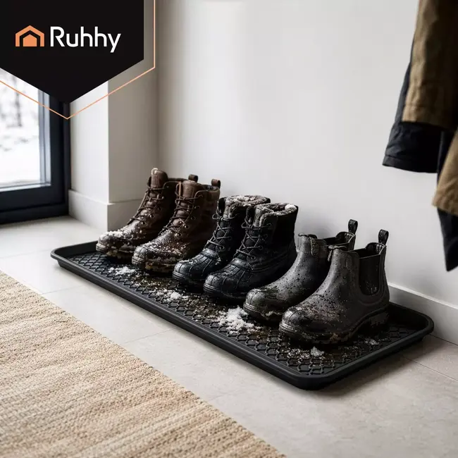 Ruhhy XXL Schoenmat 75,5 x 38 cm Zwart – Lekbak Schoenen