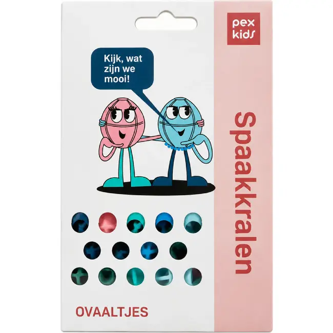 Pexkids Ovale spaakkralen met reflectie - 30 stuks - 6 kleuren - Eenvoudig te bevestigen