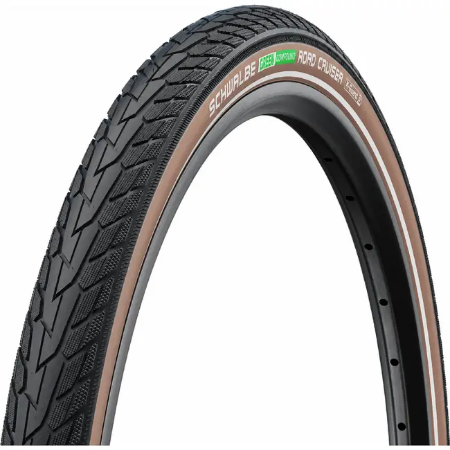 Schwalbe Buitenband 28x1.75 - Zwart/coffee - Reflectie - K-Guard bescherming - Duurzaam materiaal