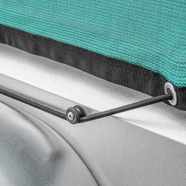 ProPlus Fijnmazig aanhangernet 1,00 x 2,00 m groen met elastisch koord voor losse lading in aanhanger