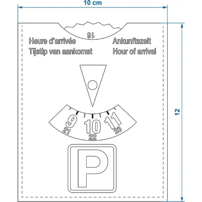 ProPlus Blauwe parkeerschijf - Duurzaam PU - 10 x 12 cm - Europese norm