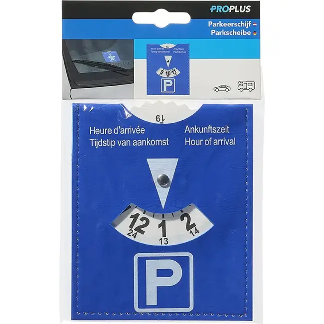 ProPlus Blauwe parkeerschijf - Duurzaam PU - 10 x 12 cm - Europese norm