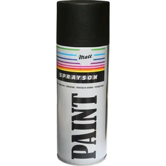 Sprayson Verf spuitbus - hoogglans zwart - nitro combilak - 400 ml - 12 stuks