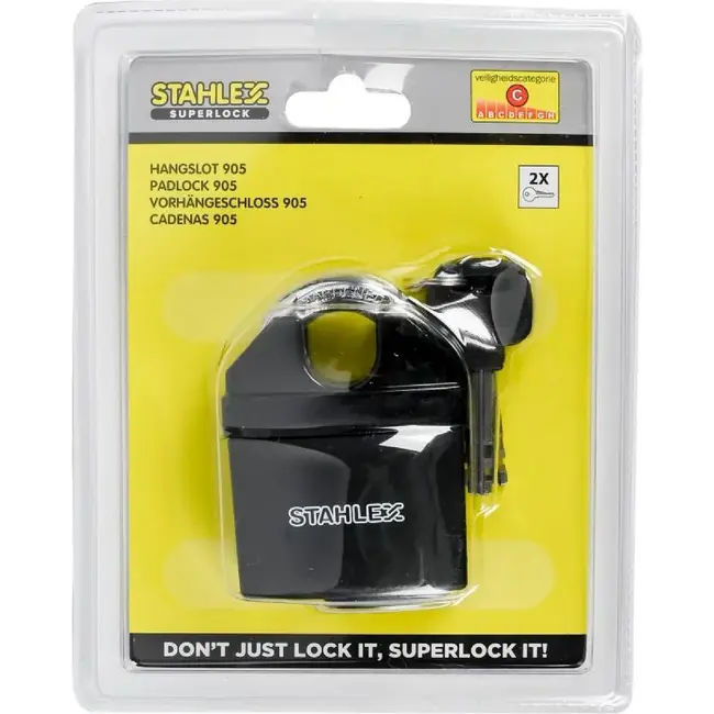 Stahlex Hangslot - 75 mm - Inclusief 3 sleutels - Ultieme beveiliging - Gehard staal
