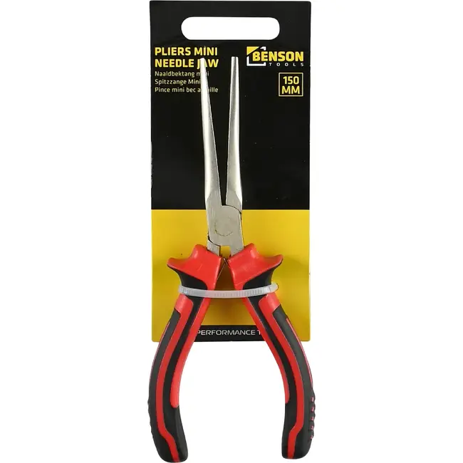 Benson Mini naaldbektang - precisiewerk - 150 mm - rood/zwart
