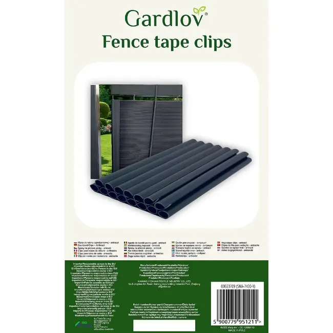 Gardlov Schermband Klemmen - Antraciet - Set van 20 Stuks
