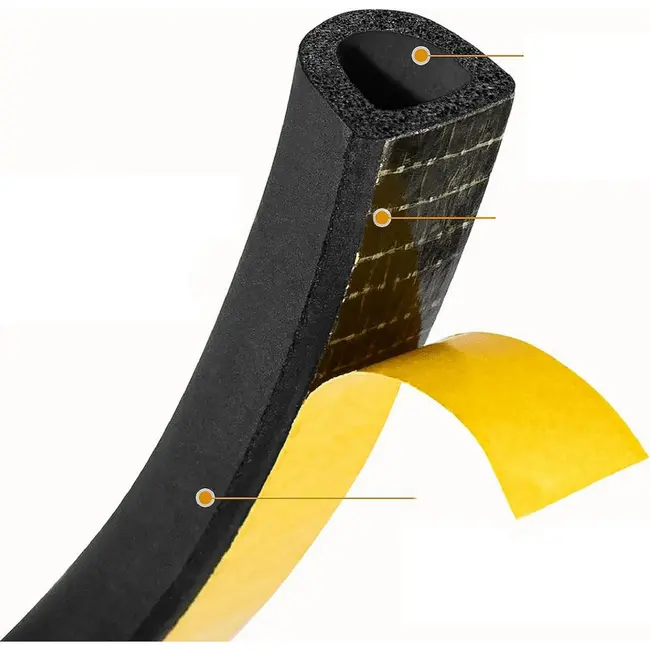 Keltin Zelfklevende EPDM D-profiel afdichting 9 x 7,5 mm zwart voor ramen en deuren - rol 100 m