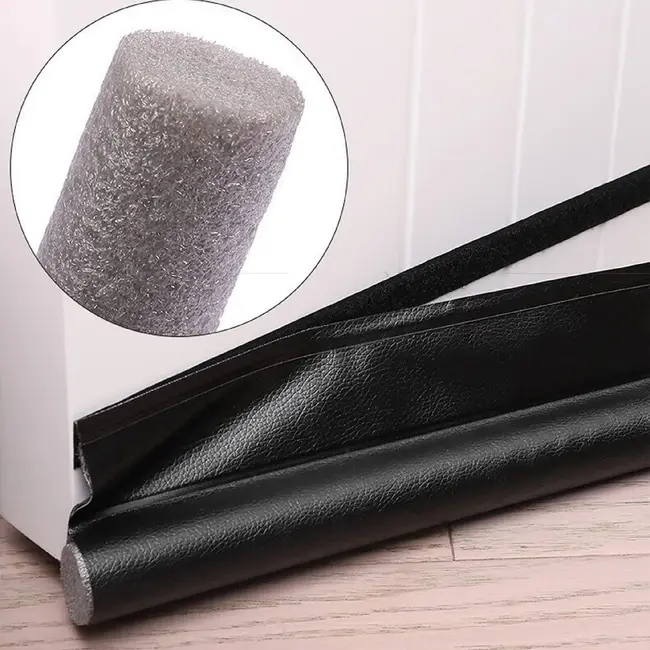Keltin Tochtstopper deur met klittenband - zwart schuim - 96 cm lang