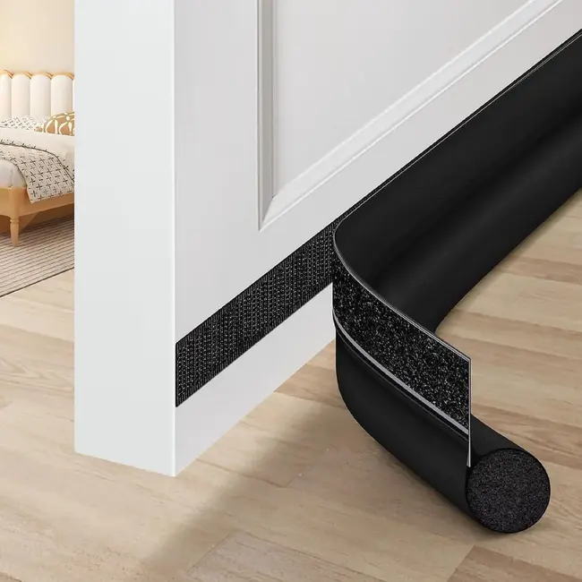 Keltin Tochtstopper deur met klittenband - zwart schuim - 96 cm lang