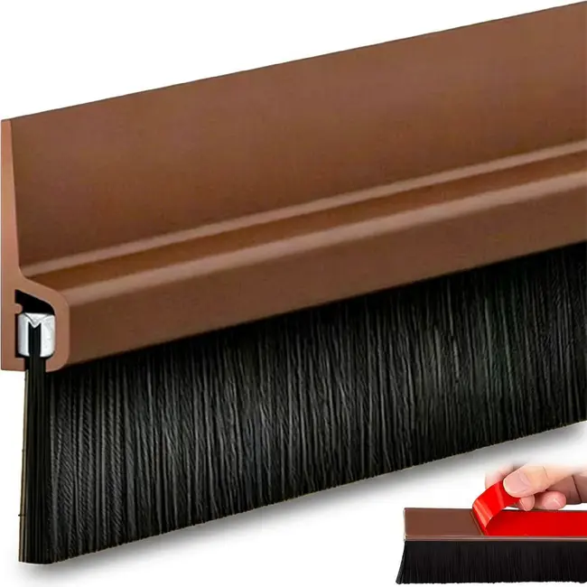Keltin Zelfklevende borstelstrip 100 cm bruin voor deuren en kieren