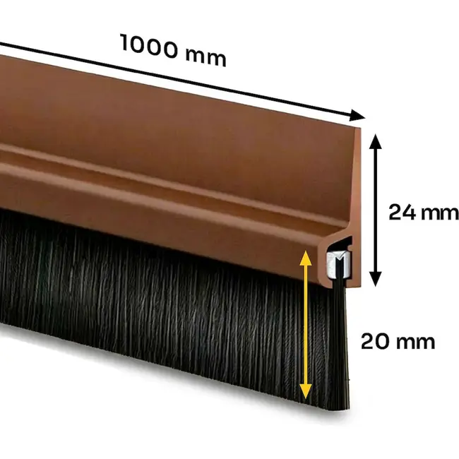Keltin Zelfklevende borstelstrip 100 cm bruin voor deuren en kieren