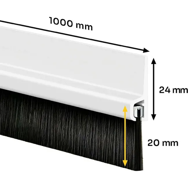 Keltin Zelfklevende borstelstrip 100 cm wit voor deuren en kieren
