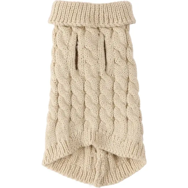 Purlov gebreide hondentrui beige S voor kleine honden