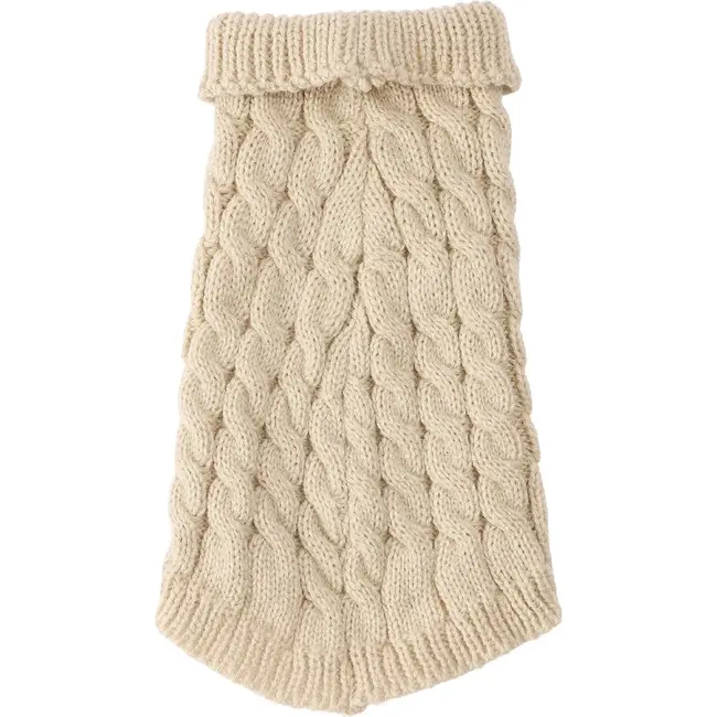 Purlov gebreide hondentrui beige S voor kleine honden