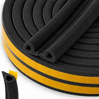 Keltin Zelfklevende EPDM afdichting P-profiel 9 x 5,5 mm zwart voor ramen, deuren en kozijnen