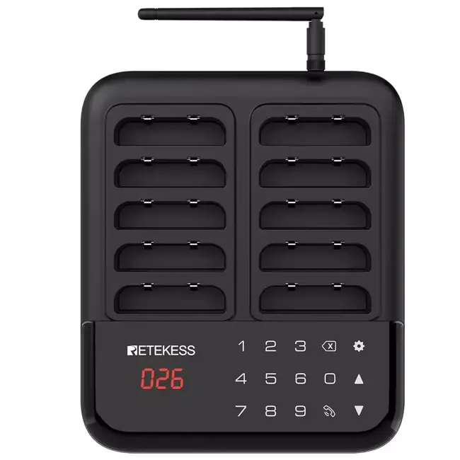 Retekess TD173S Oproepsysteem met 10 pagers, 500 m buitenbereik en 7 instelbare oproepmodi