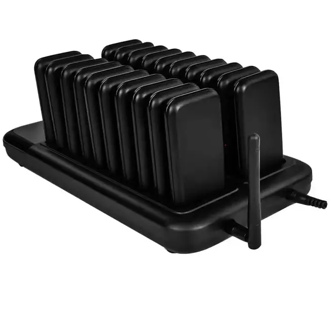 Retekess Horeca oproepsysteem – kunststof – draadloos 500 m – basis 28,5x15,5x3,2 cm – zwart – 20 ontvangers – IP32