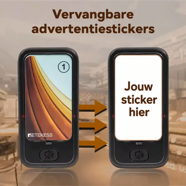 Retekess TD173P Oproepsysteem met 30 pagers, 800 m buitenbereik en 7 instelbare oproepmodi