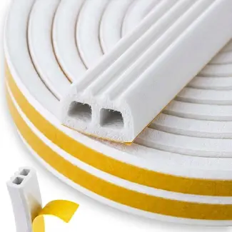 Keltin Zelfklevende EPDM afdichting E-profiel 15 x 8 mm wit voor ramen, deuren en kozijnen - rol 100 m