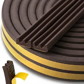 Keltin Zelfklevende EPDM afdichting E-profiel 9 x 4 mm bruin 150 m